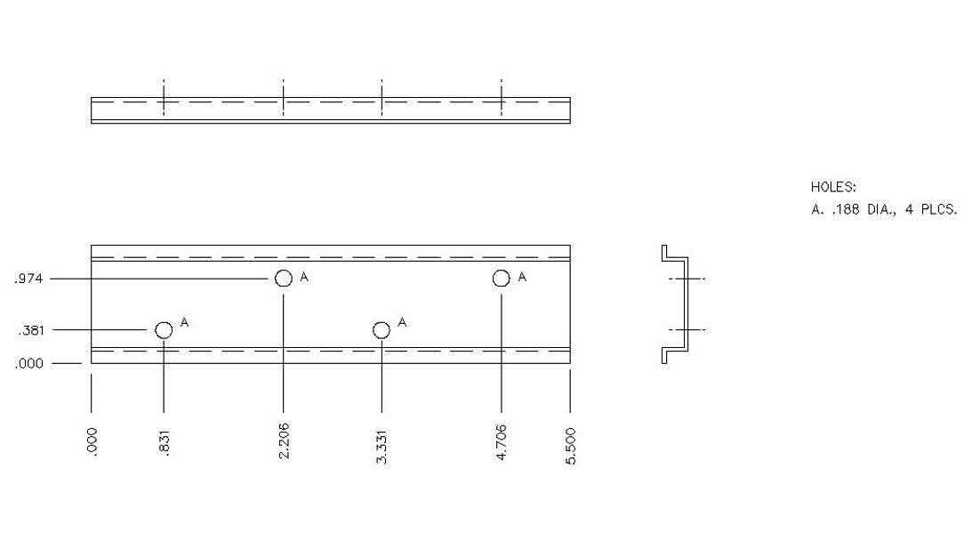 Mounting Rail 5.5 in. (139.7 mm)