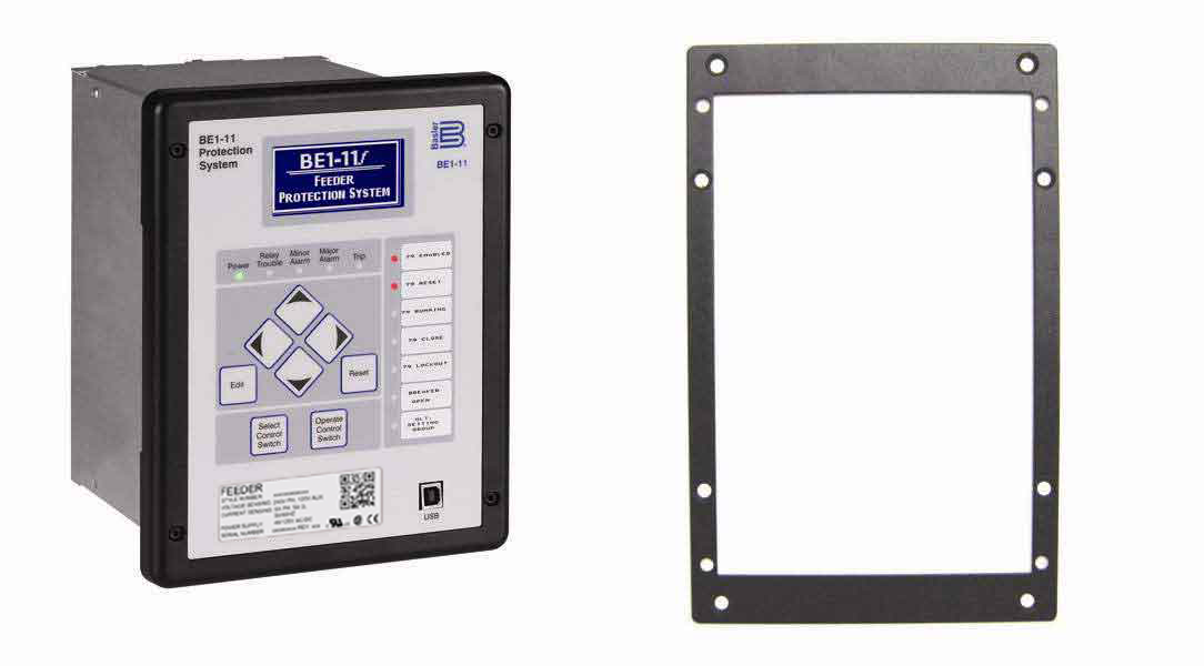 Équerre d'adaptation pour boitier J BE1-11 pour découpe GE S2 ou ABB FT-21, Basler p/n : 9108551021