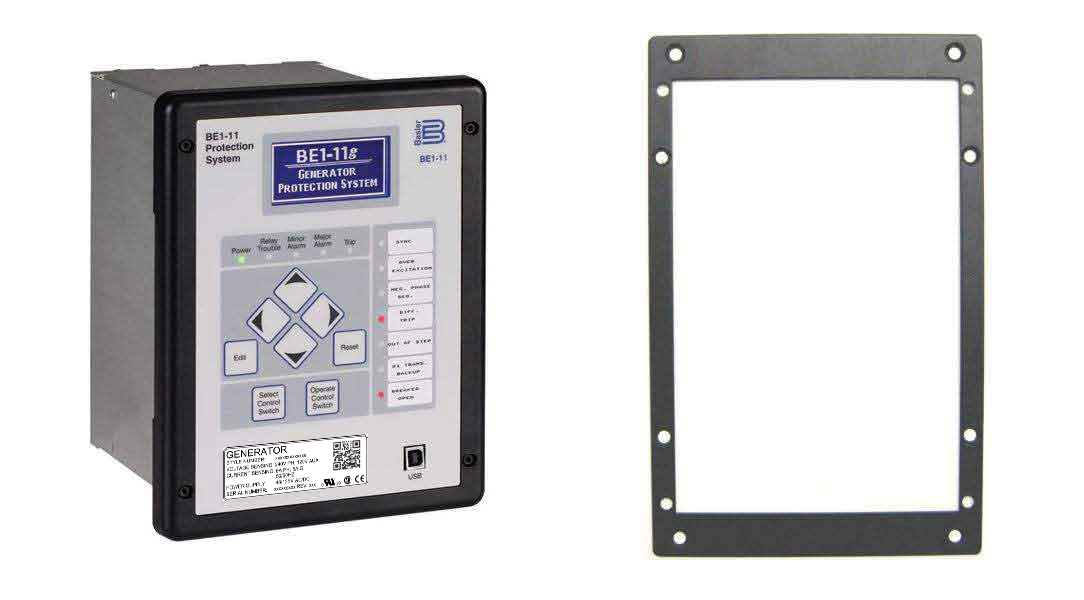 BE1-11 J case adapter plate for GE S2 or ABB FT-21 cutout, Basler p/n: 9108551021