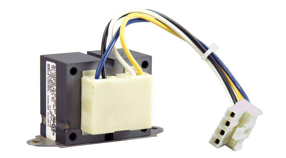 Energiebegrenzender Klasse-2-Transformator mit Anschlusskabeln, horizontaler Einbau
